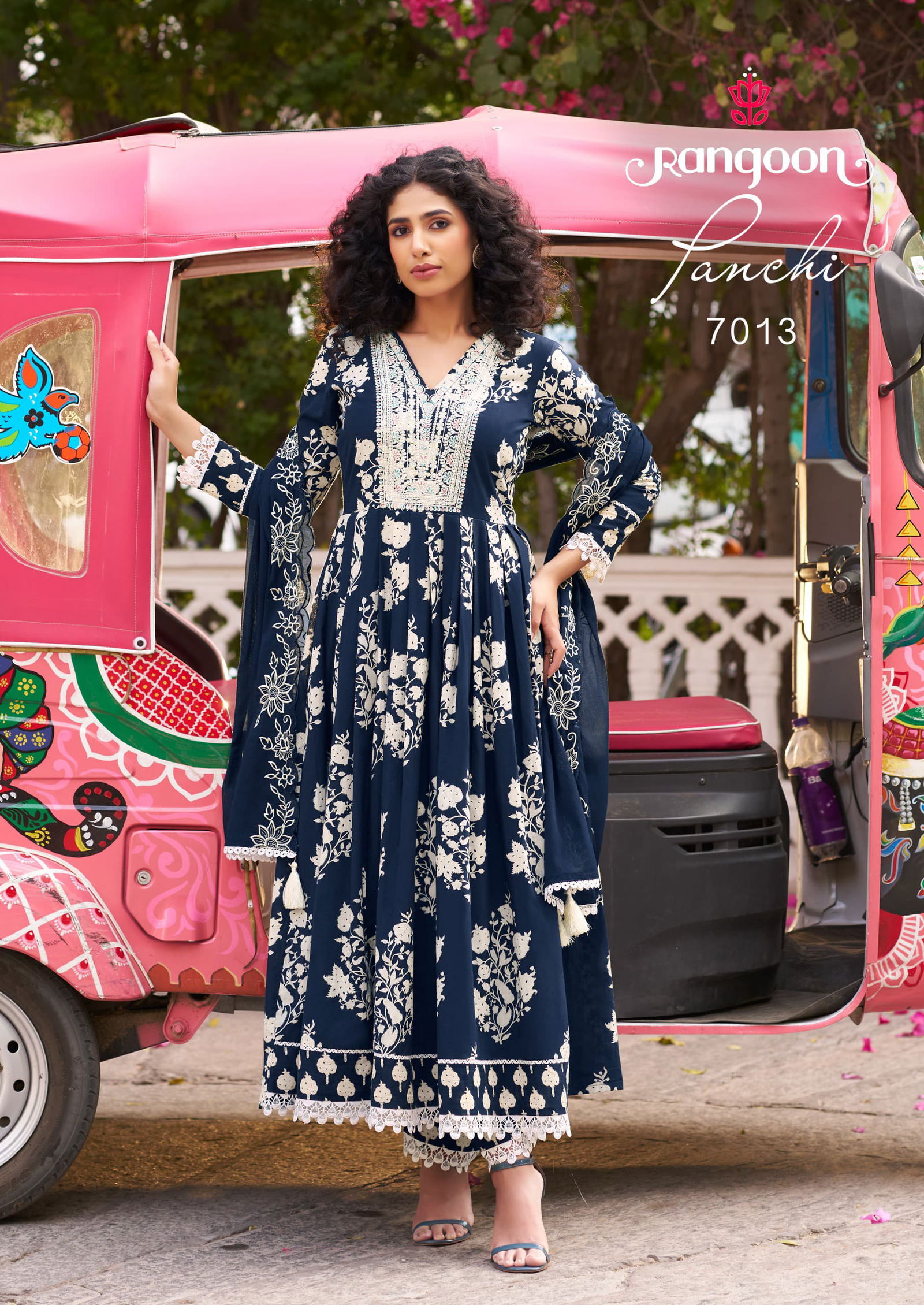 Panchi By Rangoon Cotton Printed Wholesale Kurti With Bottom Dupatta In India